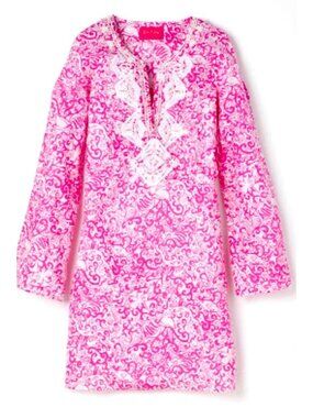 Lilly Pulitzer rare Jubilee daiquiri pink Elisabeth beaded tunic dress